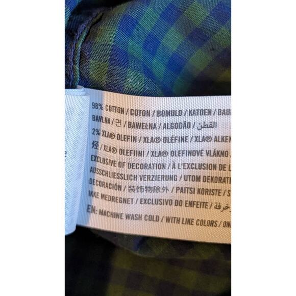 Abercrombie & Fitch Green/Navy Check Men's Button Down Shirt Size M - Picture 6 of 12